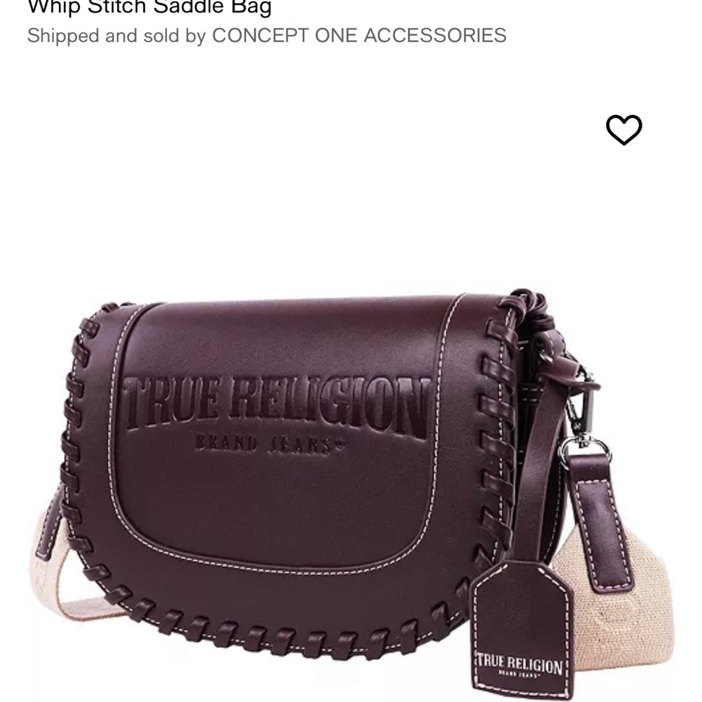 True Religion women’s Dark Brown Leather Messenger Bag - Picture 4 of 7